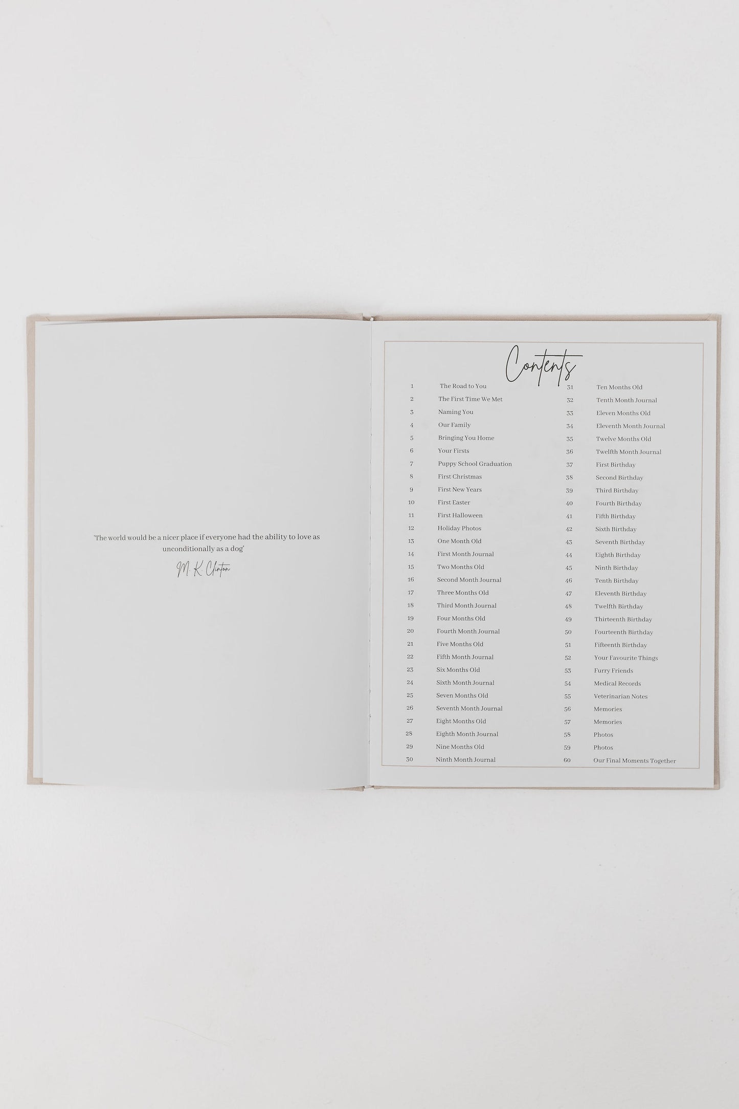 A Dog's Life Milestone Journal